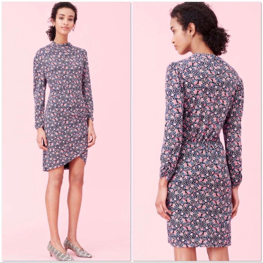 Rebecca Taylor Twilight Bloom Jersey Long Sleeve Dress Nwot Size S $395